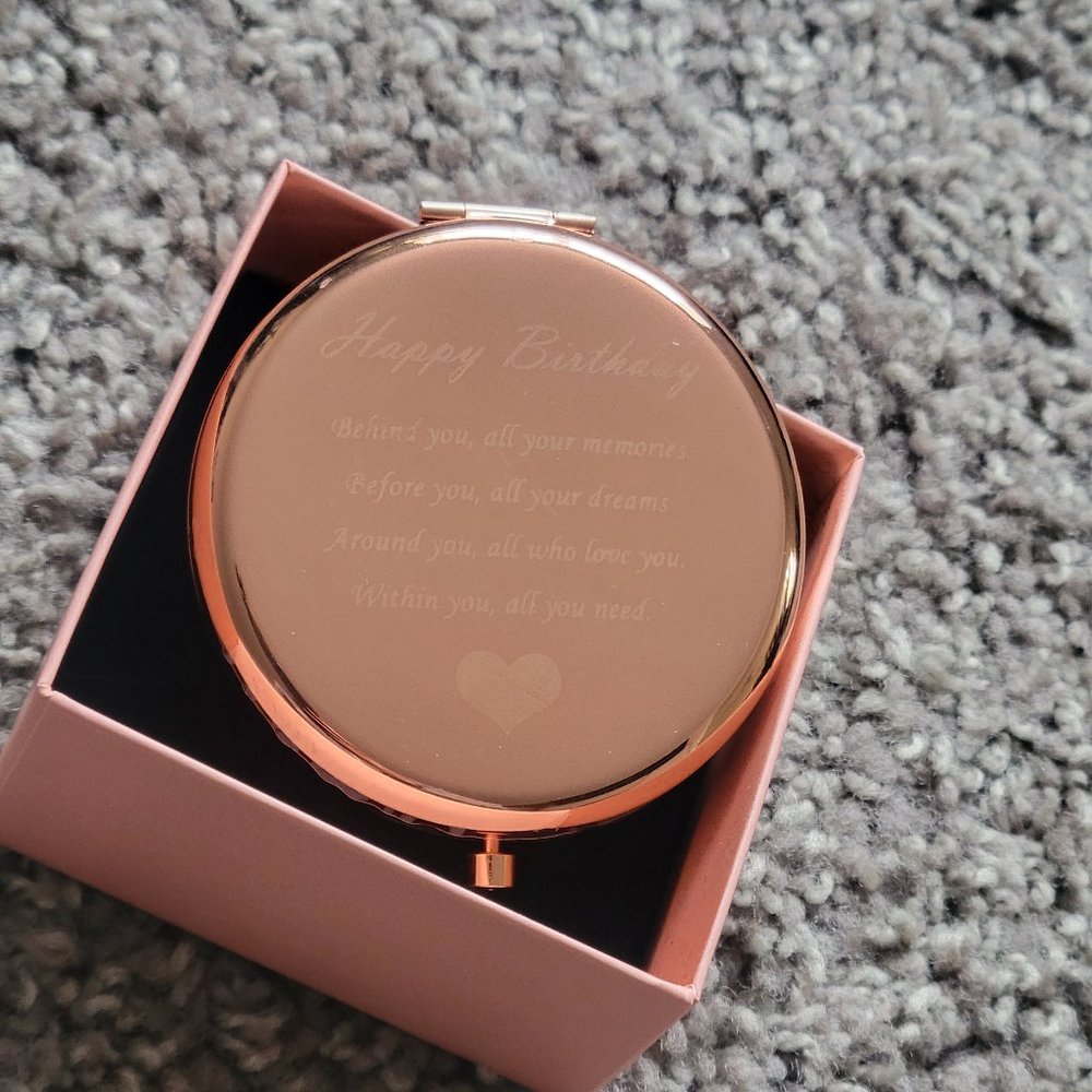 Rose gold compact mirror